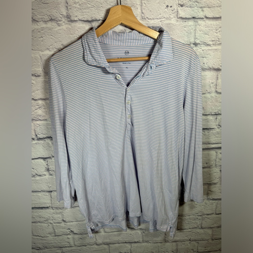 Renwick 3/4 Sleeve Stripes‎ pink & blue golf Polo Womens  Size XLarge
